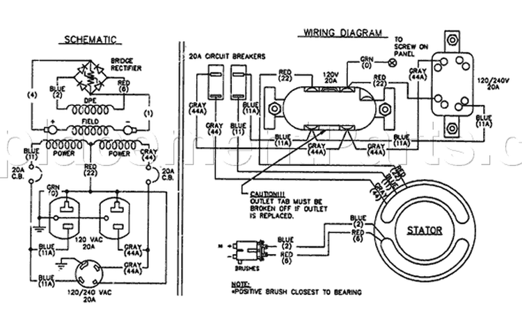 Page B Diagram and Parts List for 9717-1 SV4200 Briggs and Stratton Generator
